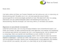 Welkomstbrief voor de nieuwe cliënt