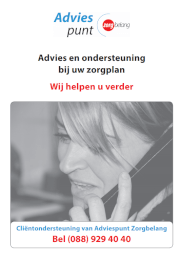 Zorgbelang folder: Advies en ondersteuning bij uw zorgleefplan 