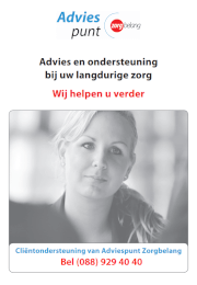 Zorgbelang folder: Onafhankelijke cliëntondersteuning Wlz